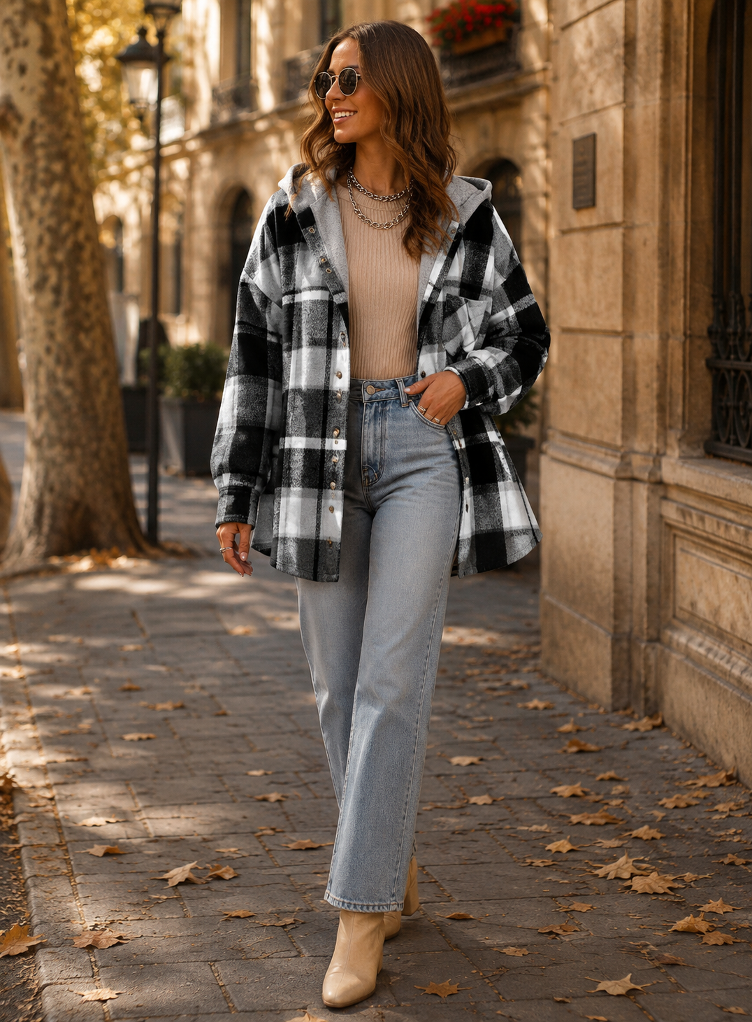 Camisa-chaqueta Rocío para Mujer – Silueta holgada, Cierre de botones y Hombros caídos