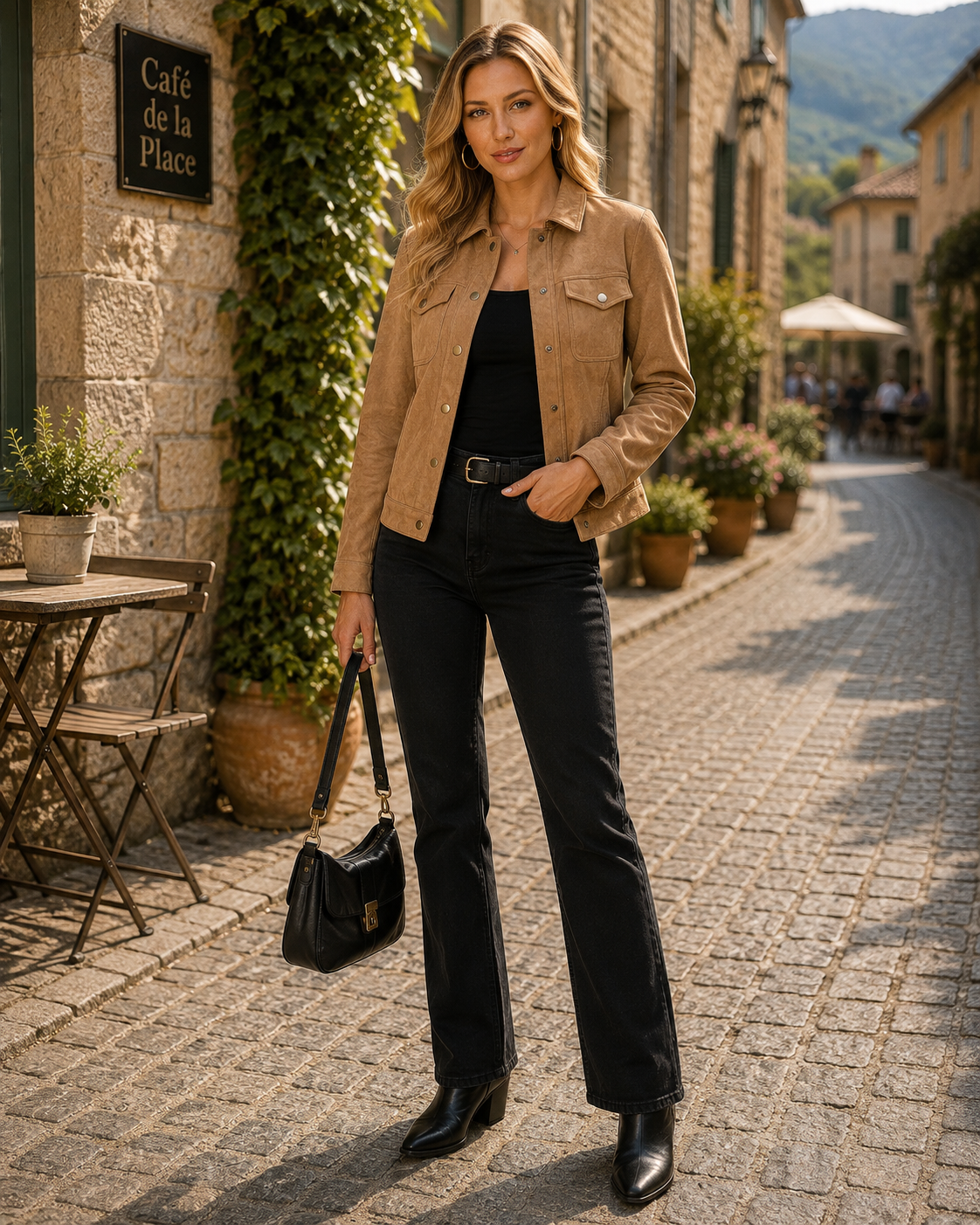 Camisa-chaqueta Adriana para Mujer – Cierre de botones a presión, Bolsillos en el pecho y Corte cómodo