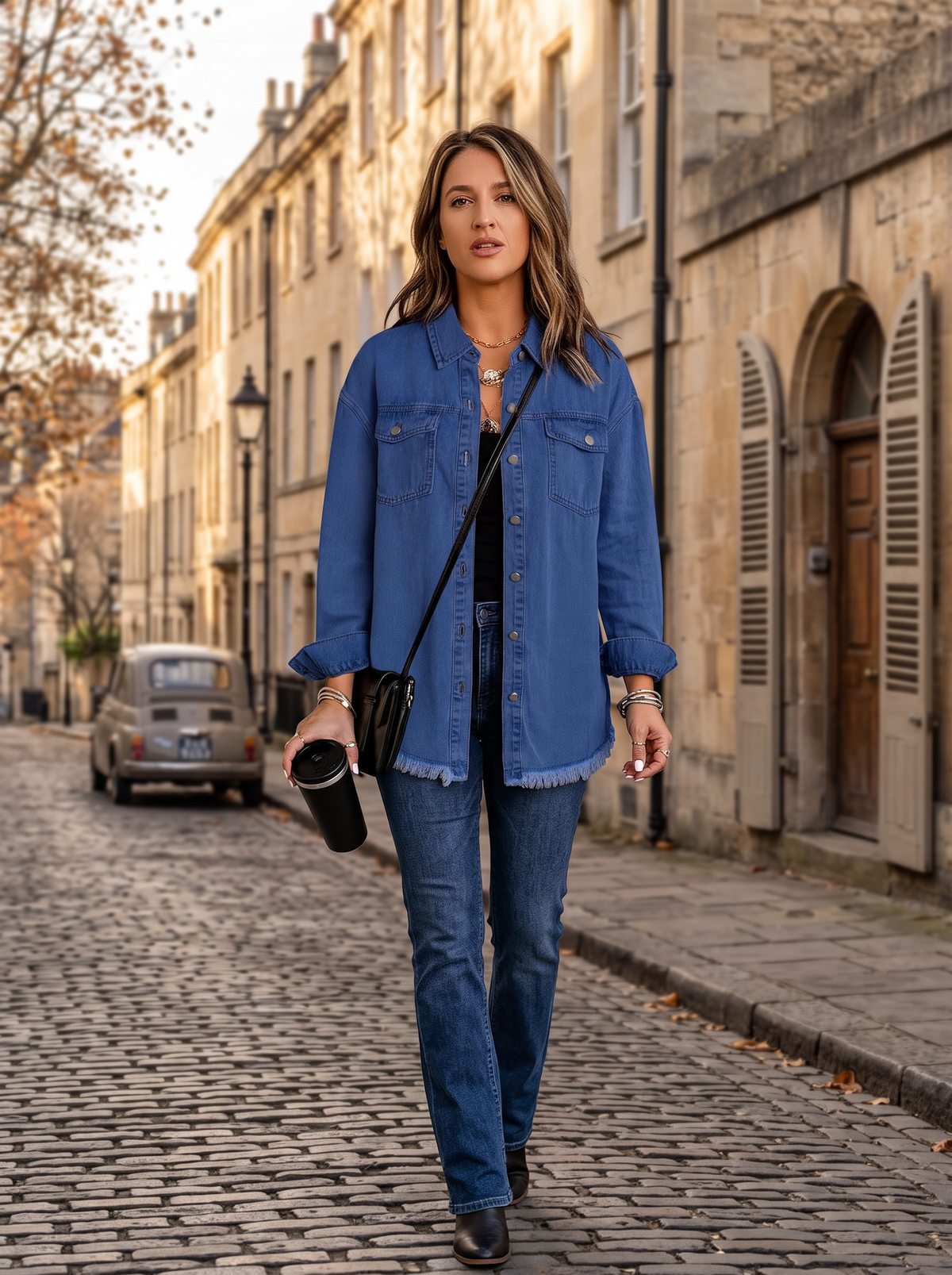 Chaqueta vaquera Teresa para Mujer – Corte boyfriend, Cierre de botones y Bolsillos prácticos