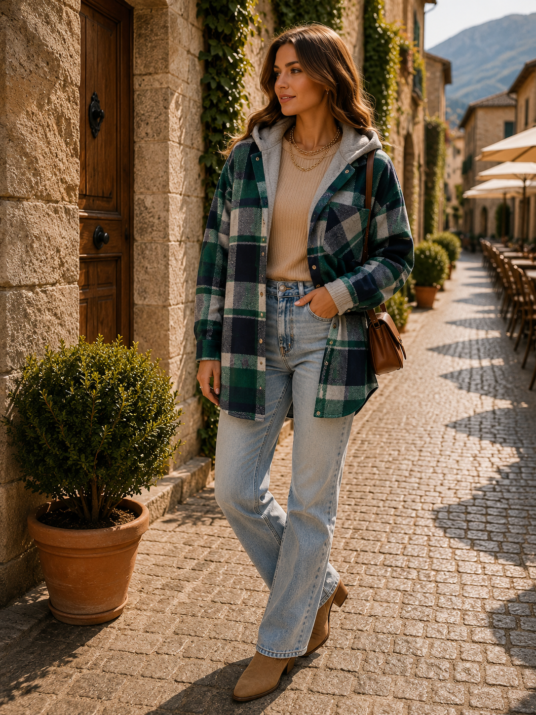 Camisa-chaqueta Valentina para Mujer – Silueta holgada, Cierre de botones y Hombros caídos