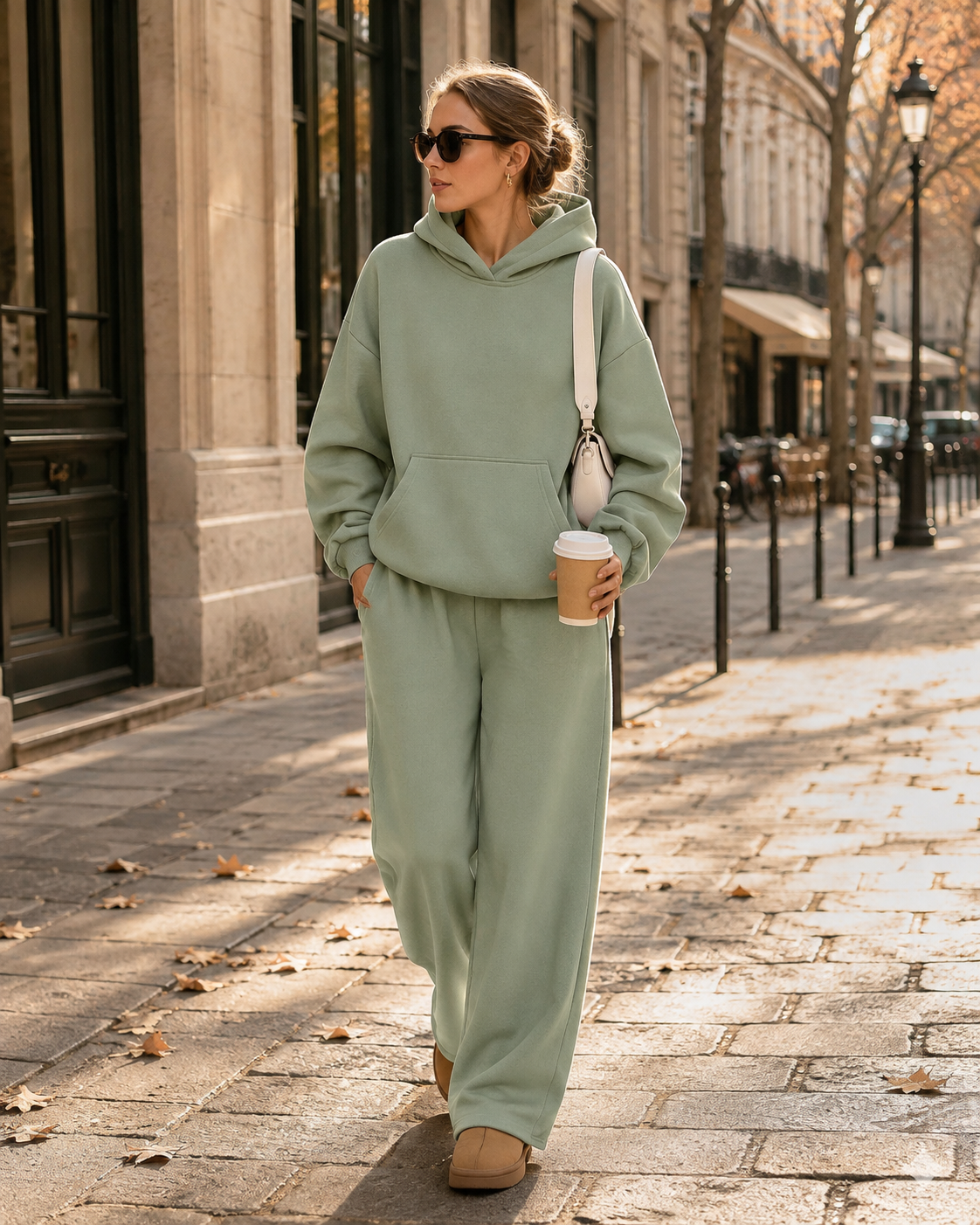 Sudadera con capucha Irene para Mujer – Pierna ancha, Bolsillos prácticos y Hombros caídos