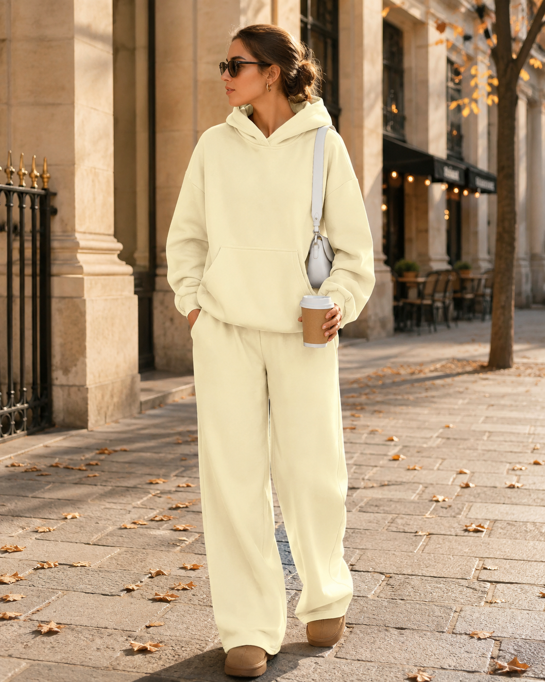 Sudadera con capucha Irene para Mujer – Pierna ancha, Bolsillos prácticos y Hombros caídos