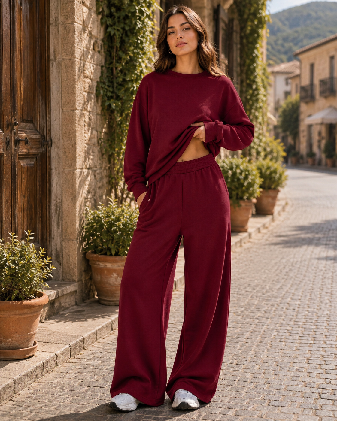 Sudadera Claudia para Mujer – Pierna ancha, Tejido elástico y Silueta relajada