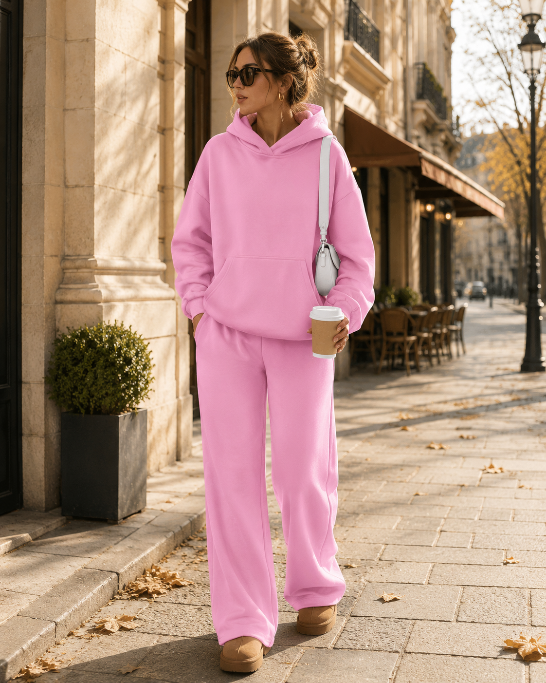 Sudadera con capucha Irene para Mujer – Pierna ancha, Bolsillos prácticos y Hombros caídos