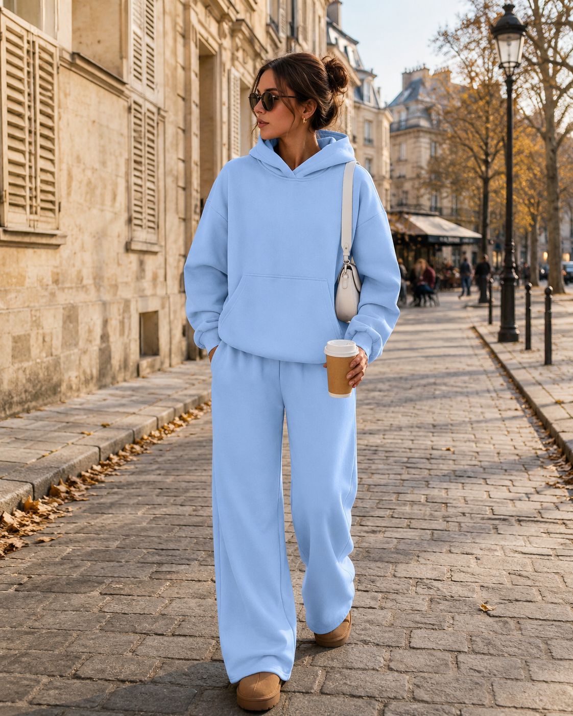 Sudadera con capucha Irene para Mujer – Pierna ancha, Bolsillos prácticos y Hombros caídos