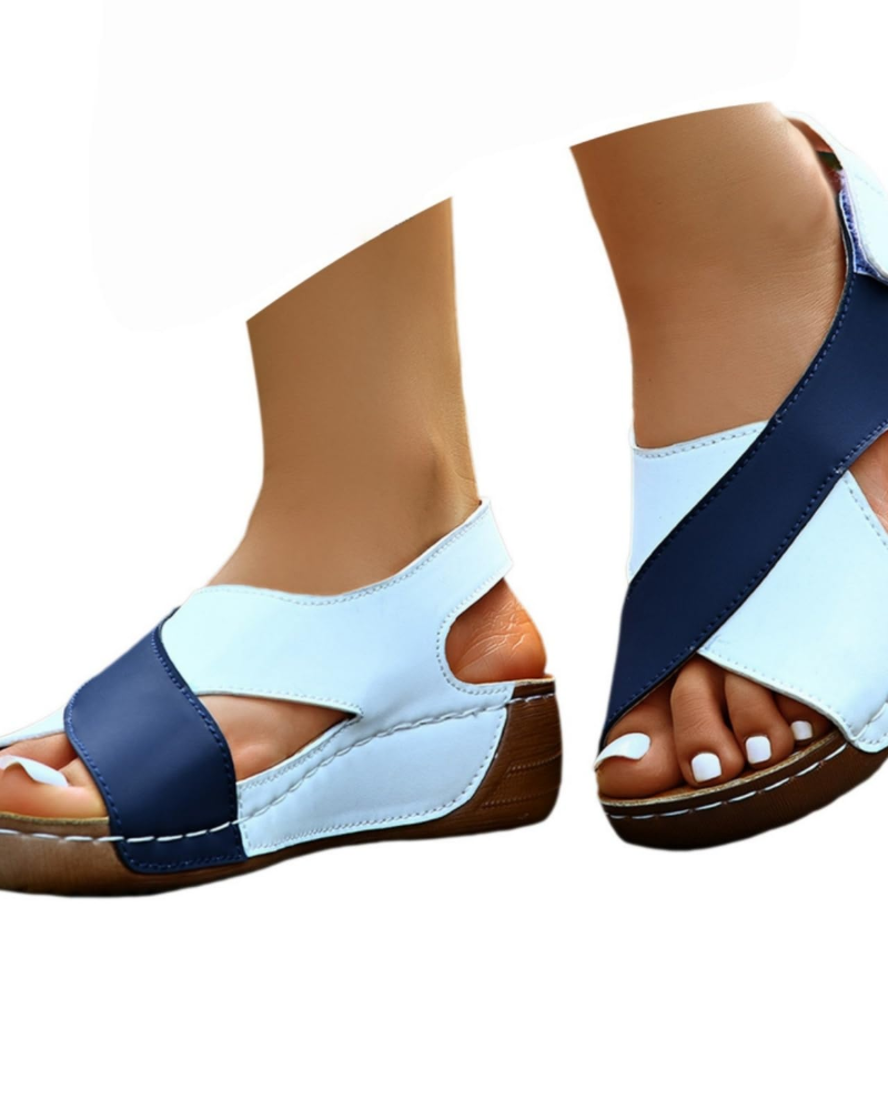 Freya Sandalias Plataforma Mujer – Tiras Cruzadas, Cuña Ligera y Slingback