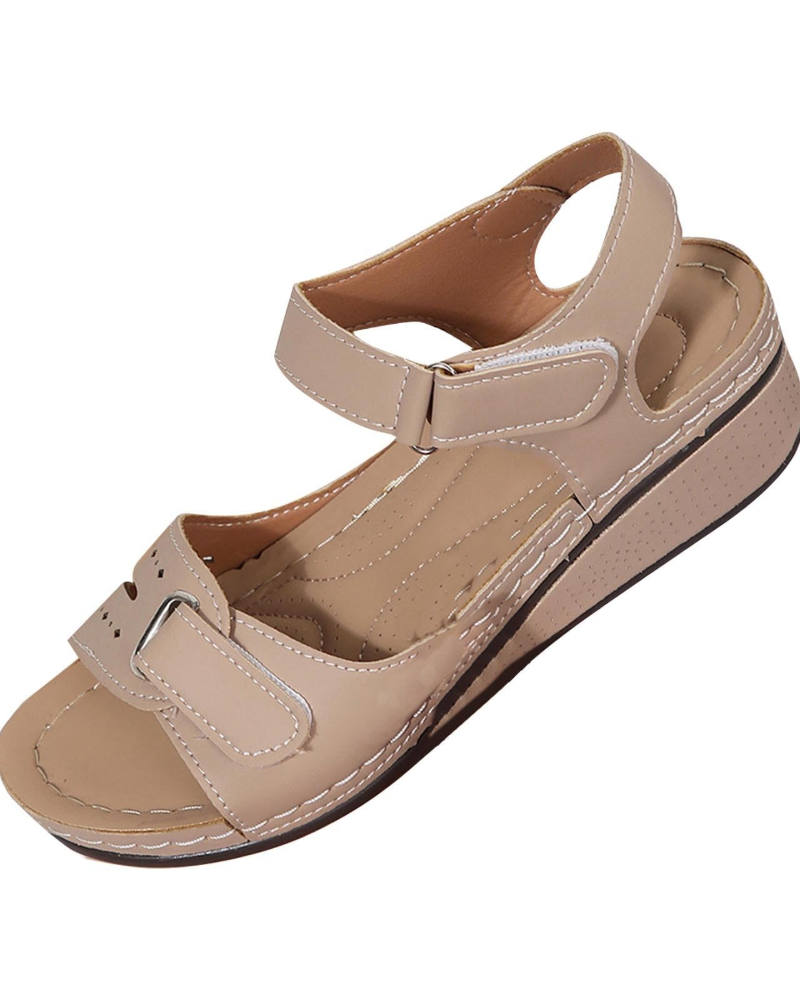 Brooke Sandalias Plataforma Mujer – Punta Abierta, Tira Ajustable y Suela Ligera