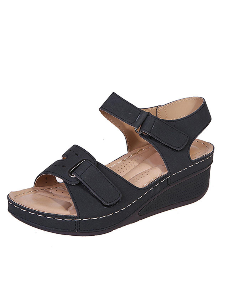 Brooke Sandalias Plataforma Mujer – Punta Abierta, Tira Ajustable y Suela Ligera