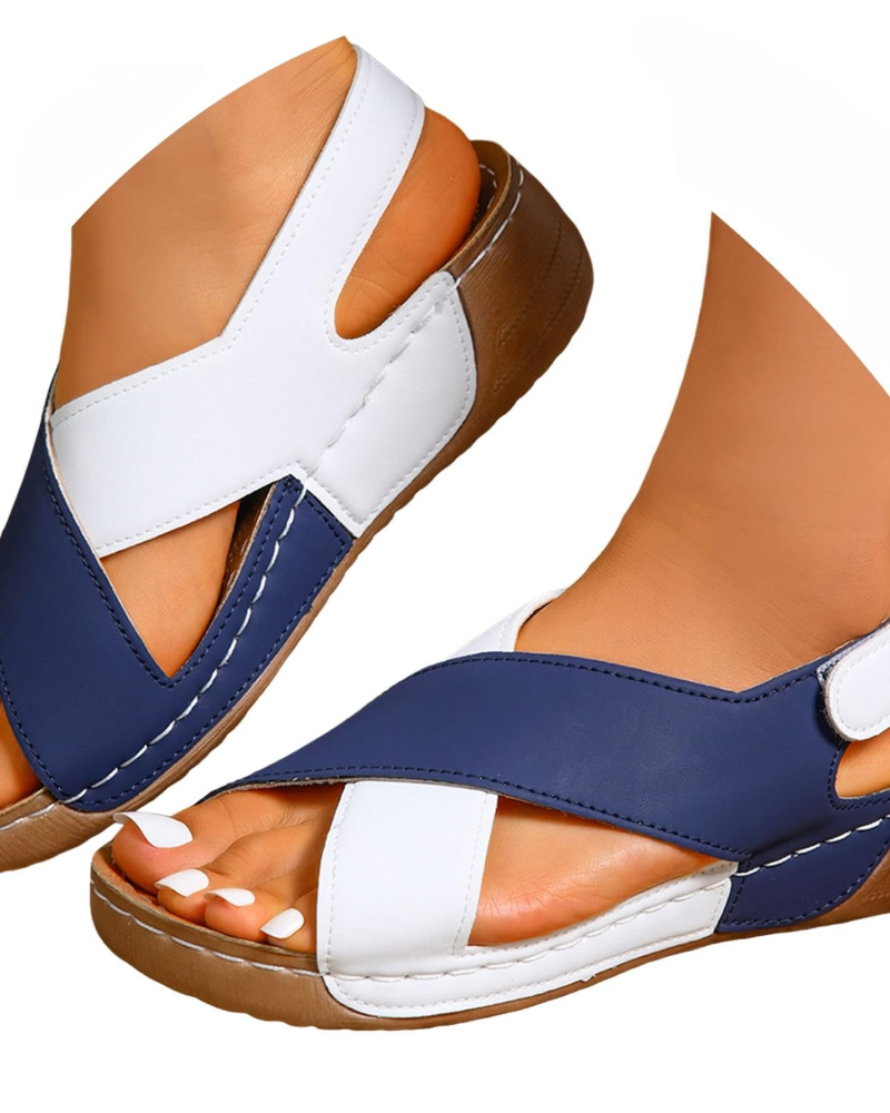 Freya Sandalias Plataforma Mujer – Tiras Cruzadas, Cuña Ligera y Slingback