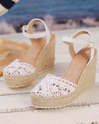 Ella Sandalias Mujer Espadrille – Cuña Cerrada, Correa Ajustable y Confort