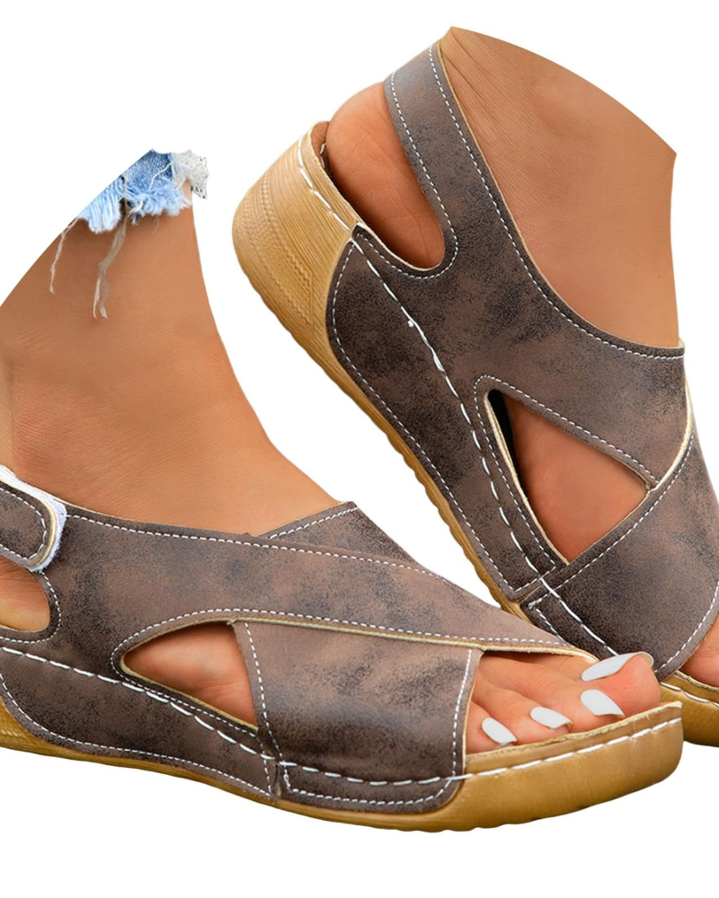 Freya Sandalias Plataforma Mujer – Tiras Cruzadas, Cuña Ligera y Slingback