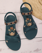Mia Sandalias Mujer Bohemias – Pedrería, Tiras Elásticas y Suela Antideslizante