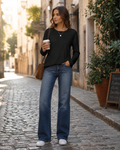 Túnica Emilia para Mujer – Mangas largas, Cuello redondo y Silueta relajada