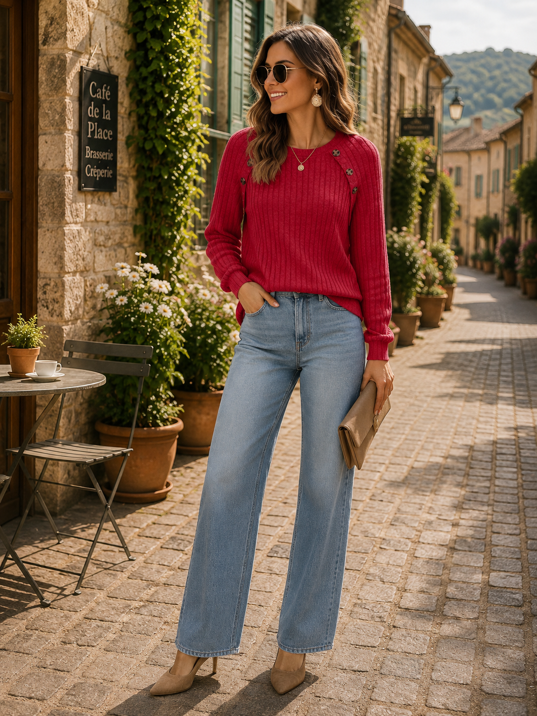 Suéter Celia para Mujer – Tejido flexible, Mangas largas y Cómodo