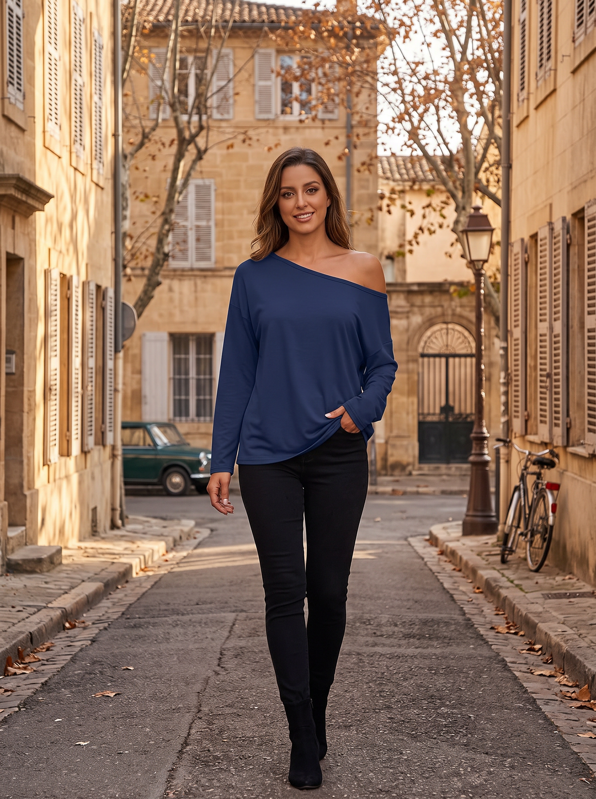 Blusa Lucía para Mujer – Tejido flexible, Corte amplio y Tejido elástico