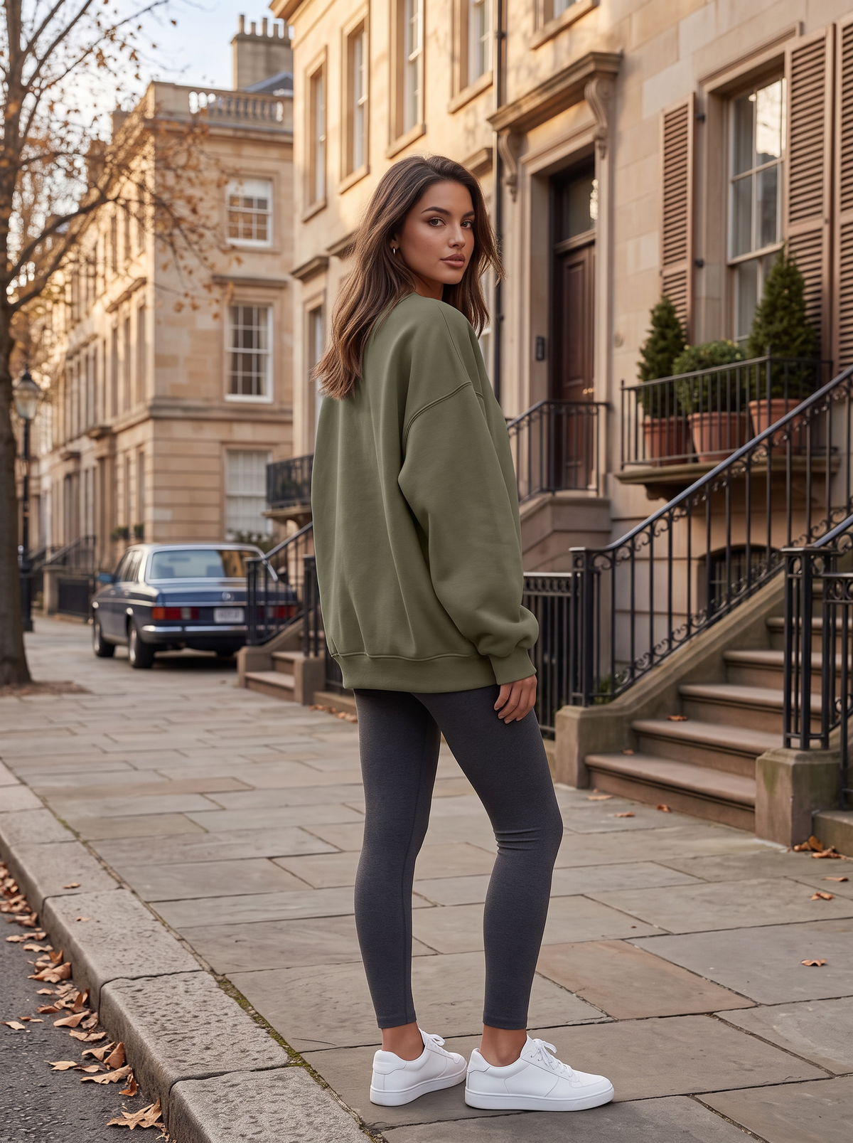 Sudadera polar oversize Adriana para Mujer – Hombros caídos, Mangas largas y Silueta relajada