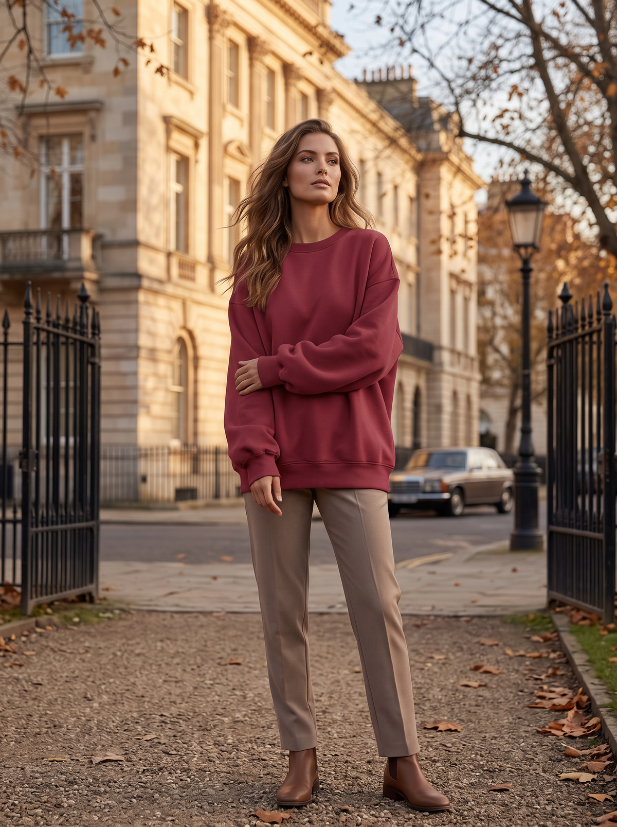 Sudadera polar oversize Adriana para Mujer – Hombros caídos, Mangas largas y Silueta relajada