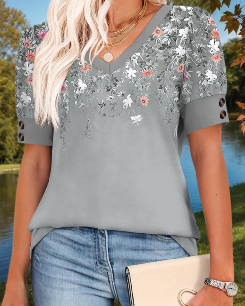 Ariana Women's Blouse – V-Neck, Short Sleeves, and Soft Lightweight Fabric