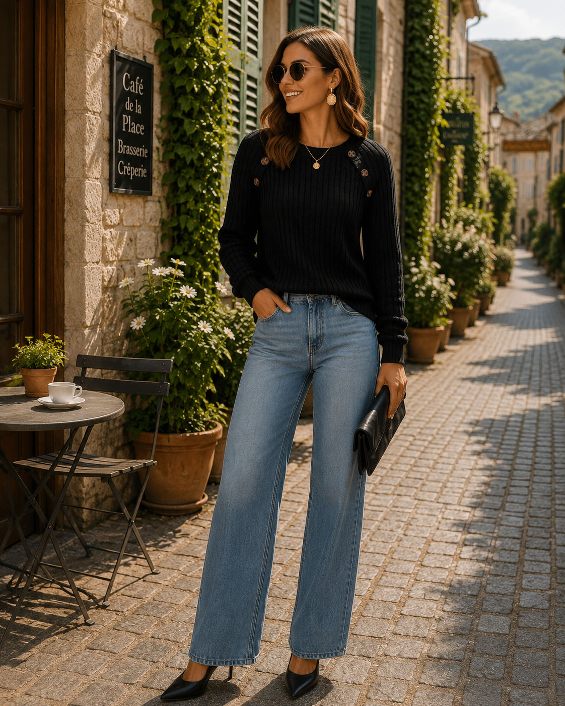 Suéter Celia para Mujer – Tejido flexible, Mangas largas y Cómodo