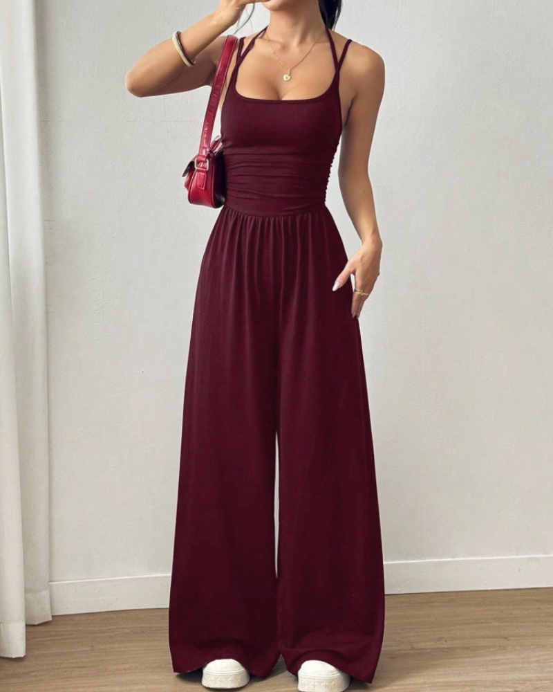Scarlett Mono Mujer – Pierna Ancha, Tirantes Finos y Cintura Elástica
