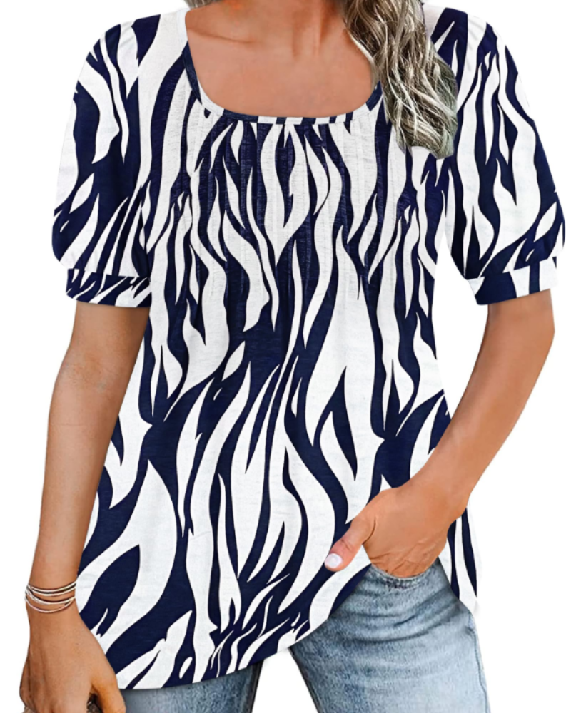 Ruby Top Túnica Mujer – Cuello Cuadrado, Mangas Abullonadas y Corte Suelto