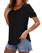 Ruby Top Túnica Mujer – Cuello Cuadrado, Mangas Abullonadas y Corte Suelto