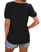 Ruby Top Túnica Mujer – Cuello Cuadrado, Mangas Abullonadas y Corte Suelto