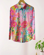 Camilla Blusa Estampada Mujer – Diseño Floral, Botones y Corte Holgado