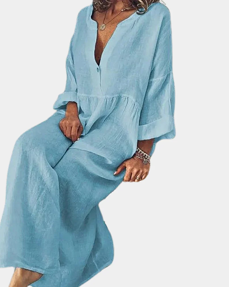 Elowen Vestido Casual Mujer – Diseño Monocromático, Corte Favorecedor y Versátil