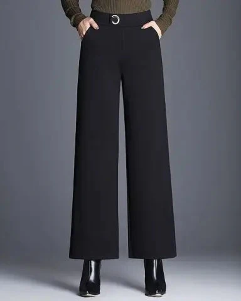 Florence Women’s Plaid Trousers – High-Waisted, Wide-Leg, and Flowing Fit