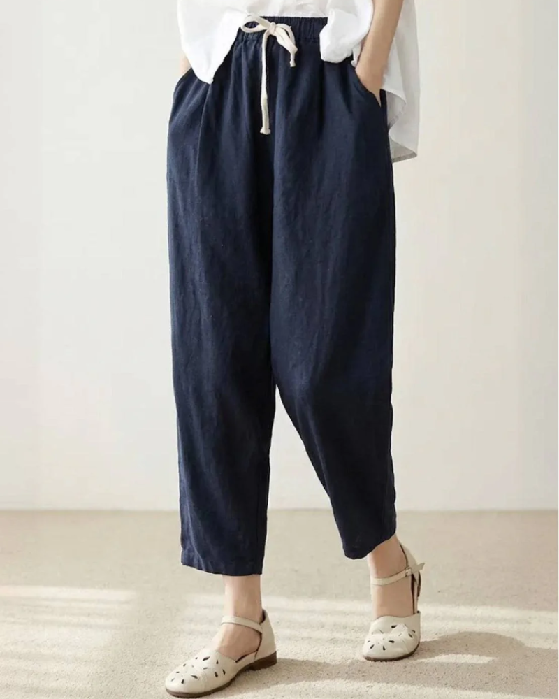 Quinn Pantalón Slim Mujer – Cintura Ajustable, Tejido Ligero y Estilo Casual