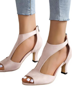 Rowan Zapatos de Tacón Mujer – Diseño Cut-Out, Punta Abierta y Tacón Fino