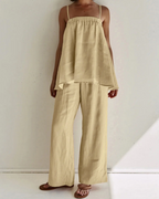 Savannah Conjunto Dos Piezas Mujer – Corte Relajado, Ligero y Color Liso
