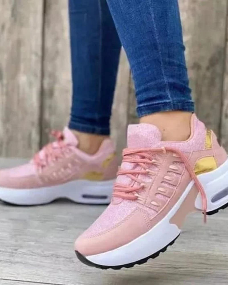 Lillian Women’s Platform Sneakers – Air Cushion Sole, Soft Interior, and Stable Fit