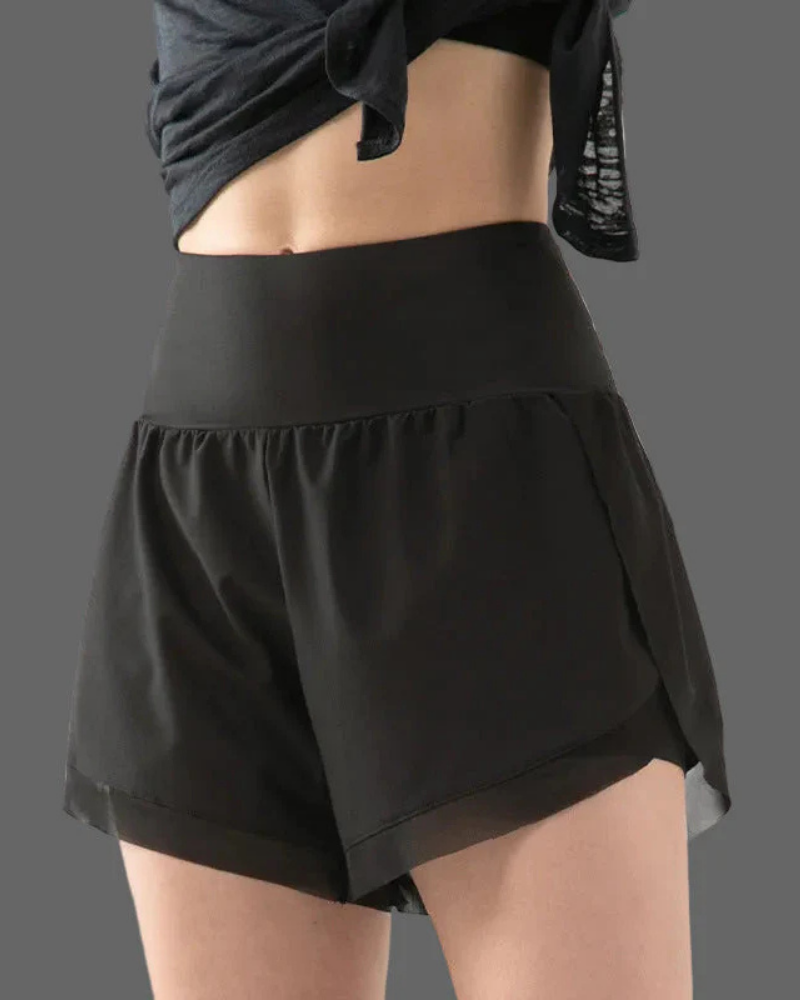 Cassandra Shorts Deportivos 2 en 1 Mujer – Tiro Alto, Malla Interior y Bolsillos