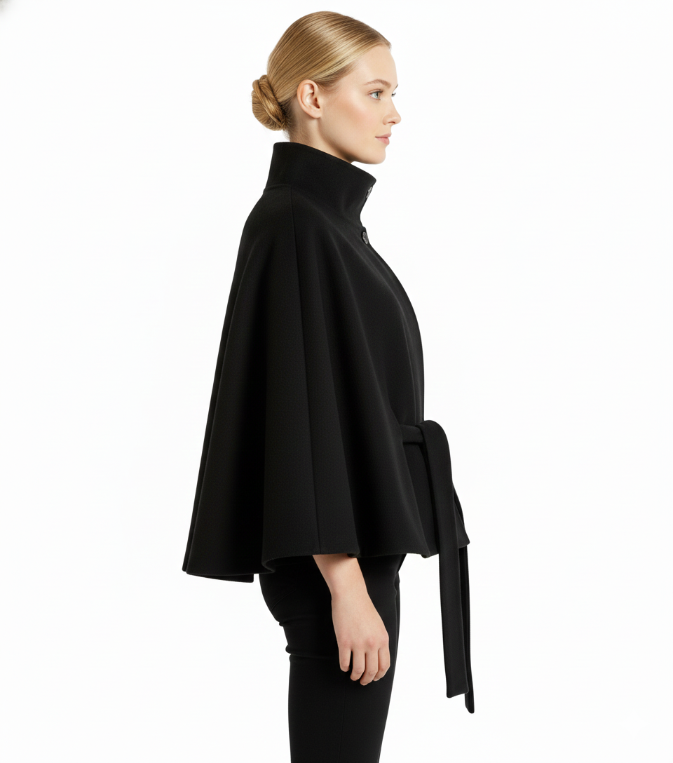 Abrigo de lana Daniela para Mujer – Cuello mao, Cálido y Cuello alto