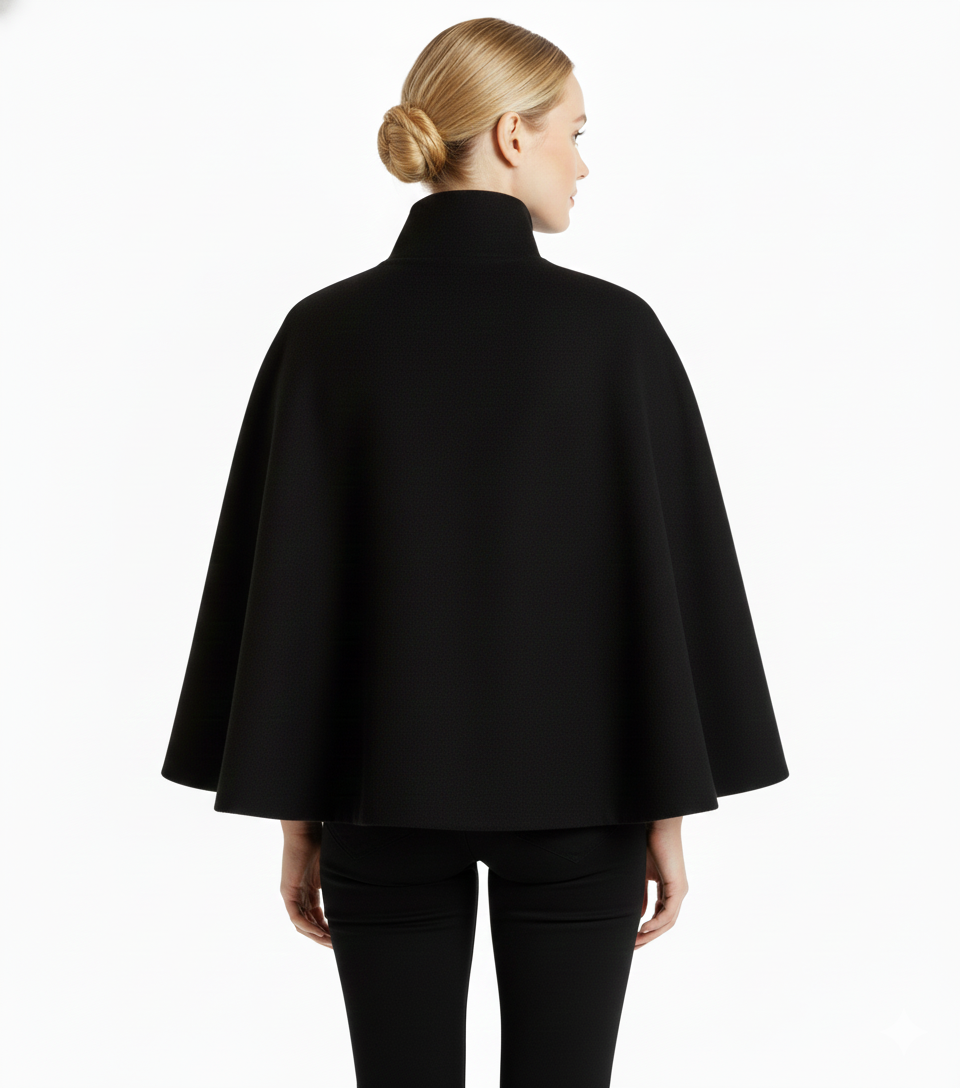 Abrigo de lana Daniela para Mujer – Cuello mao, Cálido y Cuello alto