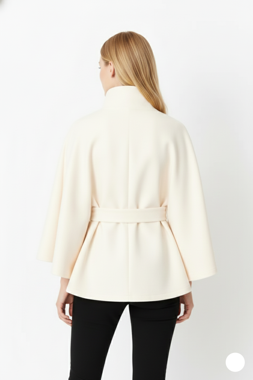 Abrigo de lana Daniela para Mujer – Cuello mao, Cálido y Cuello alto