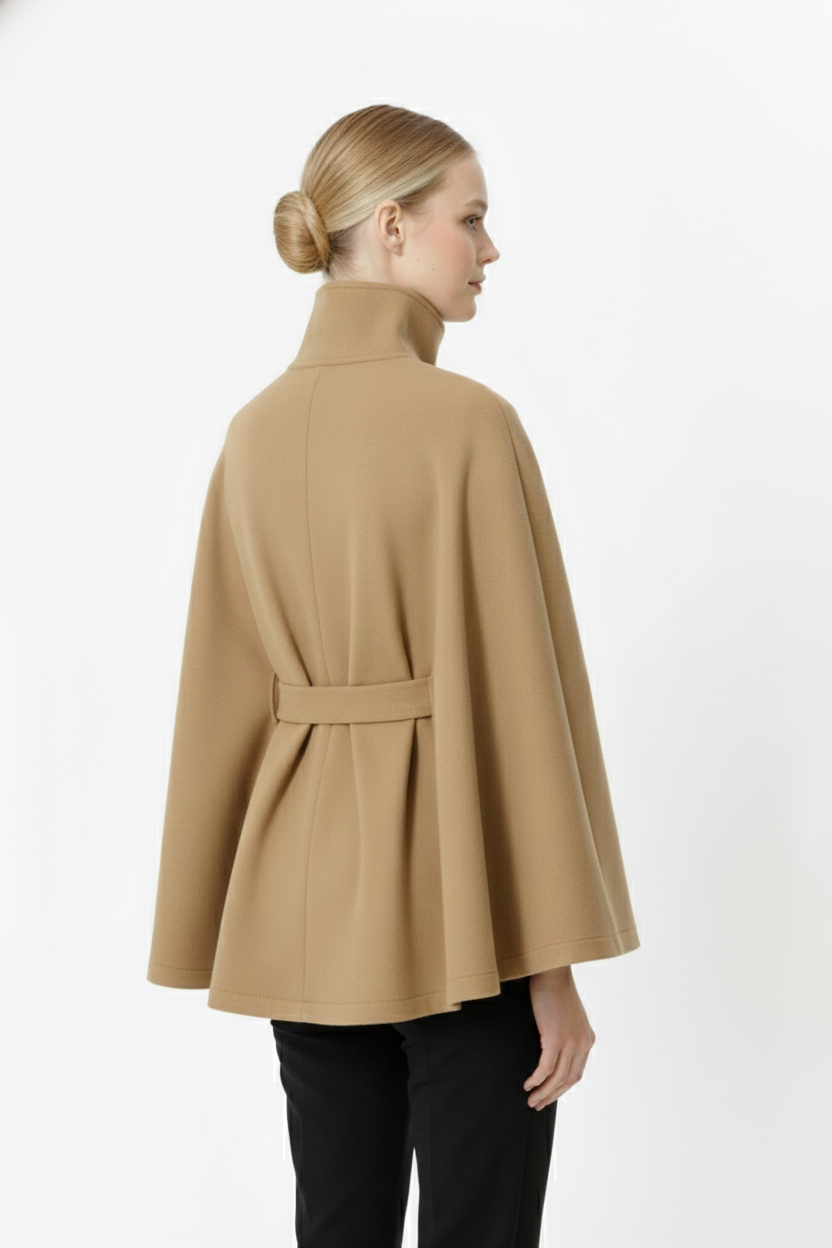 Abrigo de lana Daniela para Mujer – Cuello mao, Cálido y Cuello alto
