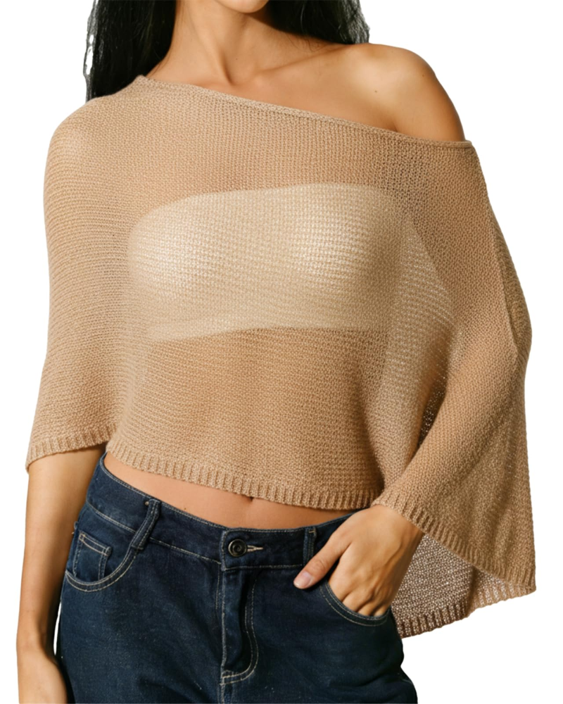 Camila Poncho Mujer – Capa Transparente Ligera para Playa, Verano y Vacaciones