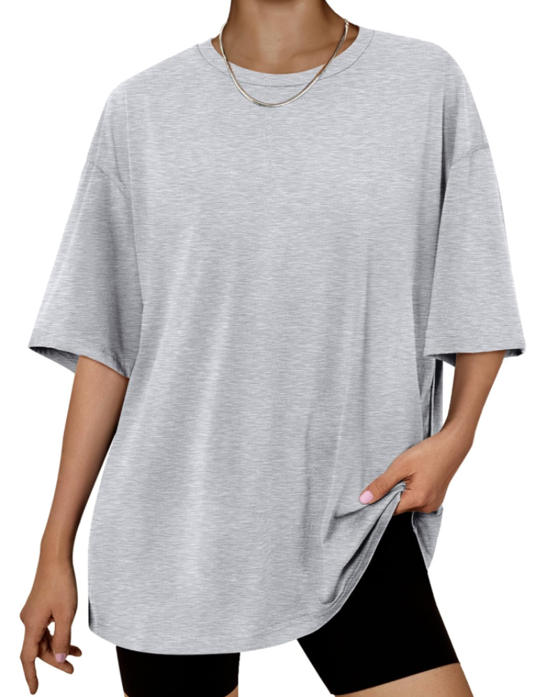 Claire Camiseta Mujer – Oversized, Tejido Elástico, Largo Regular y Estilo Casual