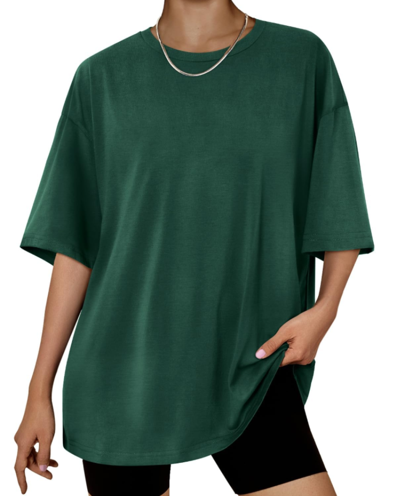 Claire Camiseta Mujer – Oversized, Tejido Elástico, Largo Regular y Estilo Casual