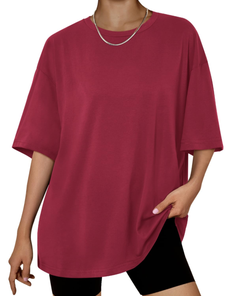Claire Camiseta Mujer – Oversized, Tejido Elástico, Largo Regular y Estilo Casual