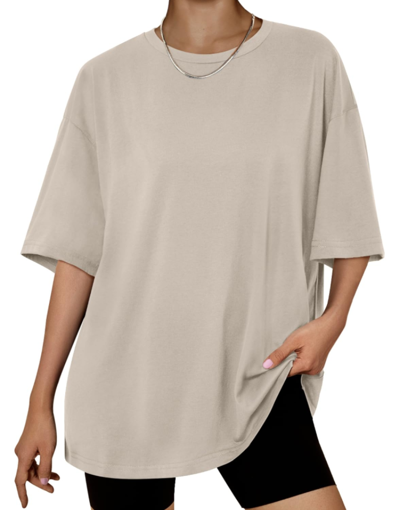 Claire Camiseta Mujer – Oversized, Tejido Elástico, Largo Regular y Estilo Casual