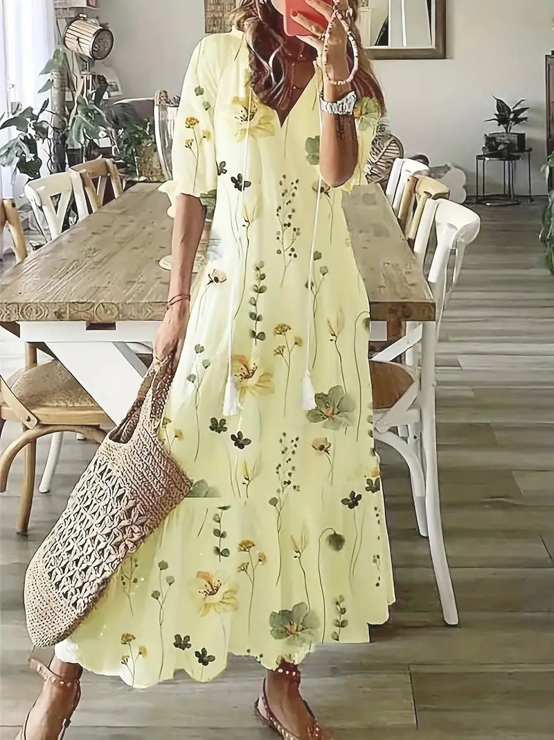 Vestido Estrella para Mujer – Elegante, Cuello en V y Cómodo