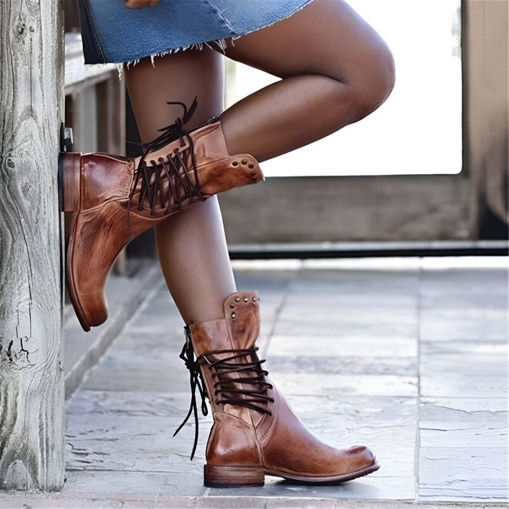 Alessia Botines de Cuero para Mujer – Botas Elegantes Casual Chic Premium