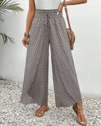 Sophia Pantalon femme – Pantalon palazzo taille haute à jambes larges élégant