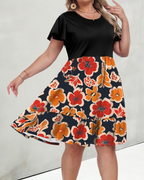 Robe Midi Audrey Grande Taille Femme – Taille Haute, Poches et Coupe Ligne A