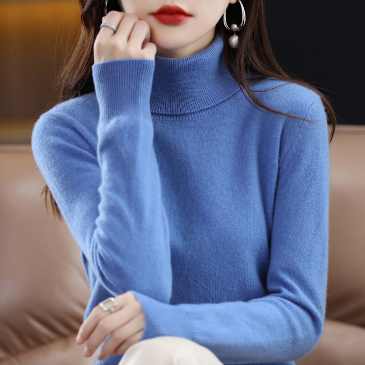 Suéter de cuello alto Rocío para Mujer – Punto afelpado, Cálido y Elegante