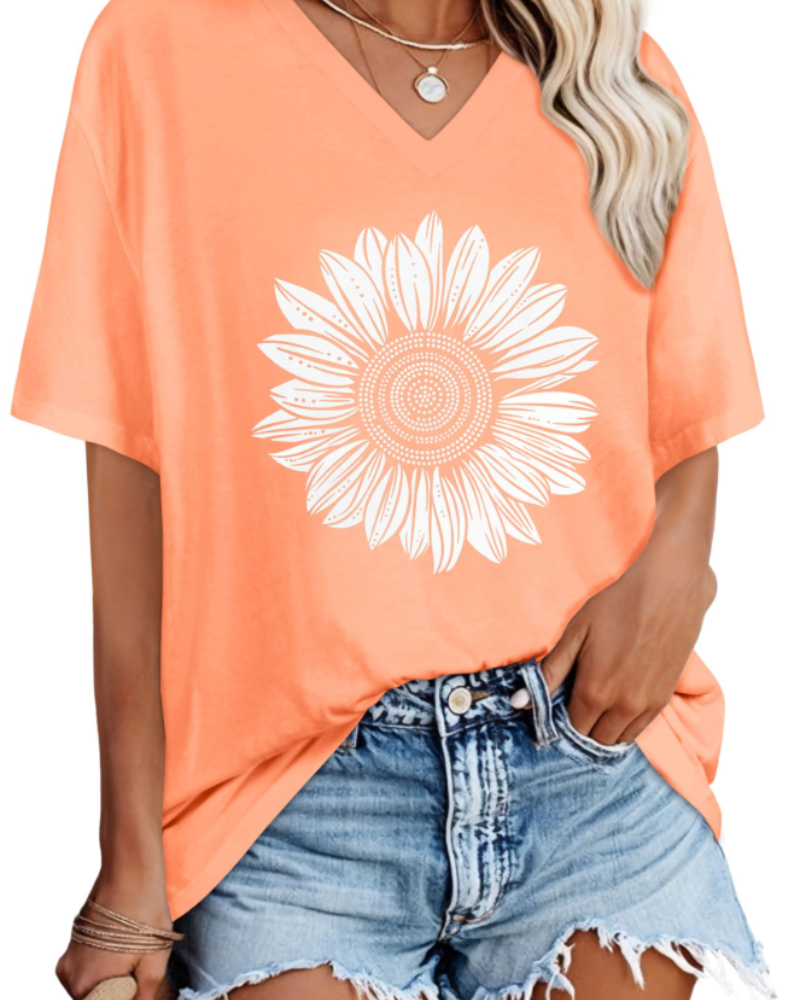 Maya Camiseta Mujer – Escote en V, Manga Corta y Tejido Elástico Ligero